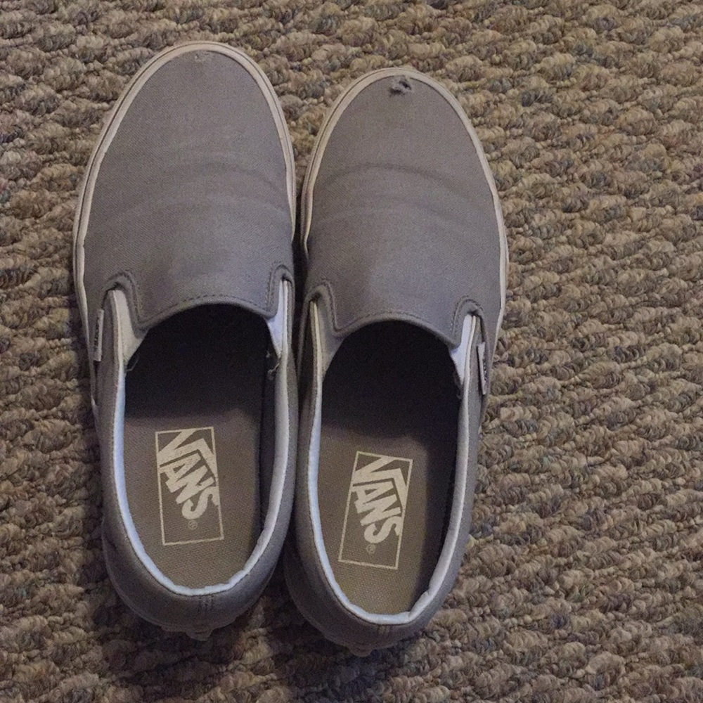 grey slip on vans